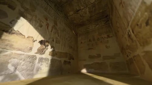 Ancient Egyptian Tomb Interior with Shifting Light
