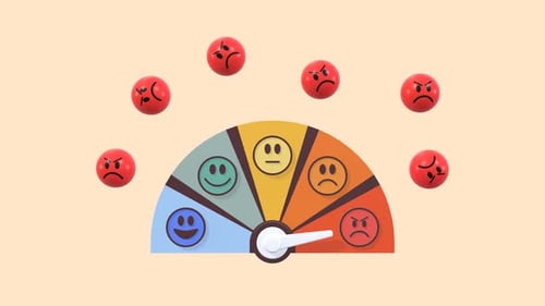 Stress And Mood Meter Animation Showing Emotional State Levels.