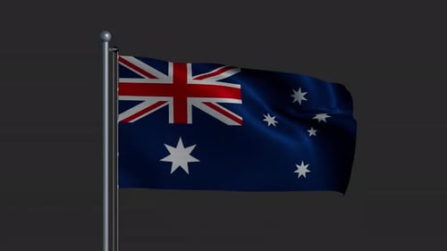 Realistic Australia Flag Waving Seamless Loop Animation