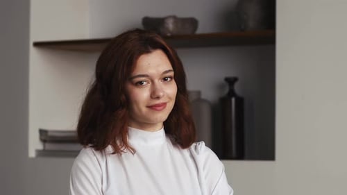 Smiling Young Woman Portrait Indoors