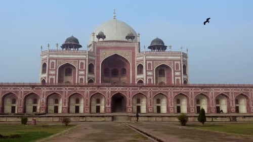 Vue paisible sur la tombe de Humayun. Delhi, Inde