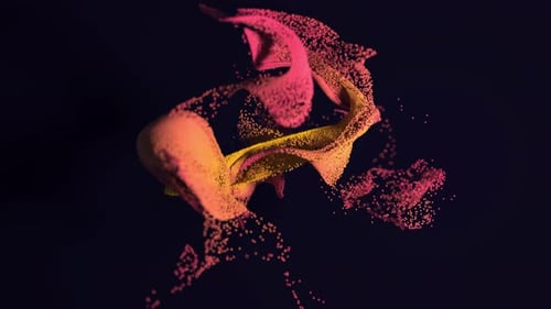 3d Abstract Background Particles Moving