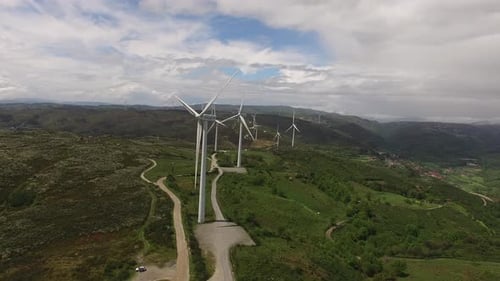Wind Power Concept Aerial View