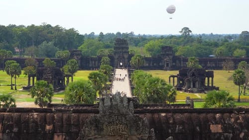 Ancient Ruins Angkor Wat Temple Famous Cambodian Landmark