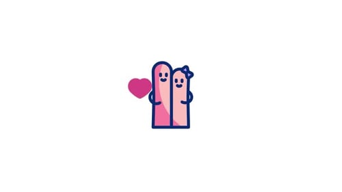 Modern Animated Love Couple with Heart Icon