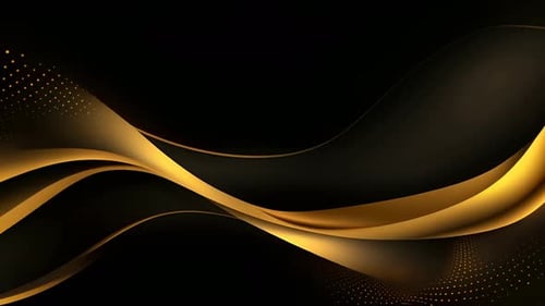 Elegant Golden Fluid Waves Abstract Motion Background