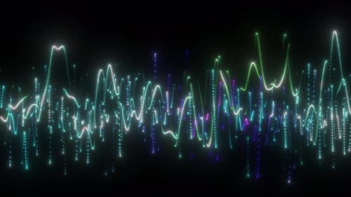 Dynamic Neon Audio Waves Abstract Background Loop