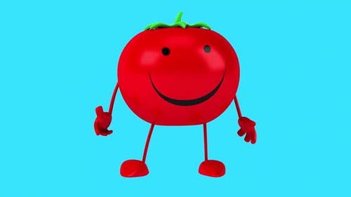 Fun 3D cartoon tomato talking (with alpha channel)
