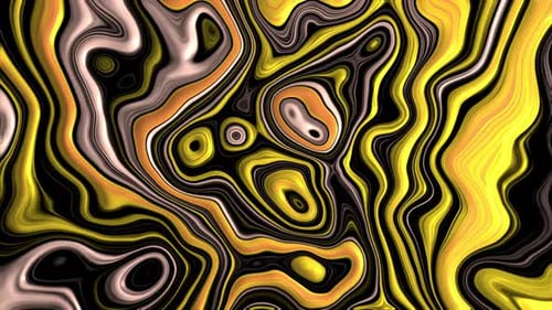 Liquid Fractual Motion Graphic Background Yellow