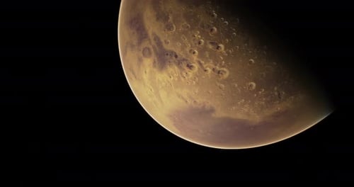 Rotating Desert Planet Animation in Deep Space