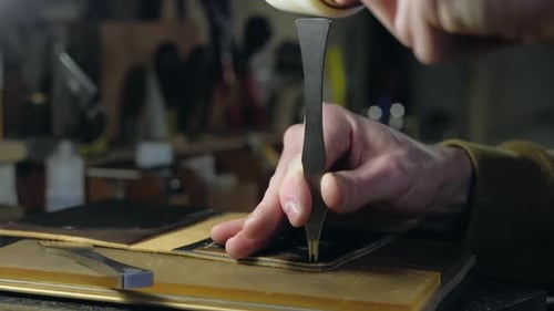 Making Holes in Leather with Puncher Tool