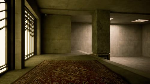 Modern Interior Space Featuring Minimalist Design and Textured Surfaces