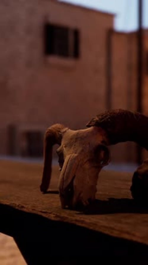 A Small Animal Skull Sitting on Top of a Wooden Table