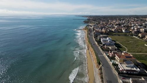 Aerial view of Avola coastline, Syracuse, Sicily, Italy.
