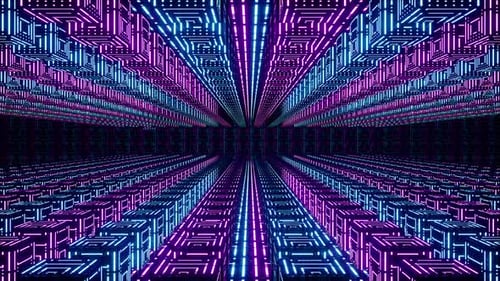 Neon Striped Box Digital Structures
