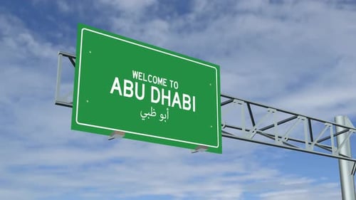 Letrero de la ciudad de Abu Dhabi 4K