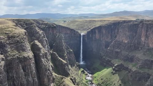 Cascade de Maletsunyane au Lesotho - Vue aérienne