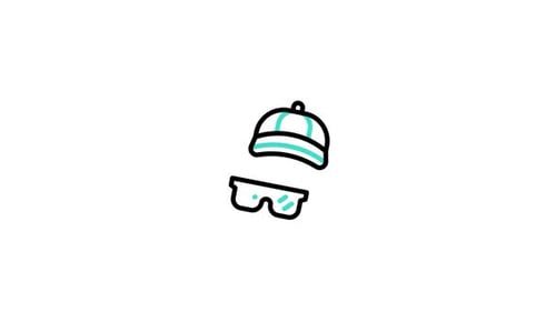 Minimalist Cap and Sunglasses Line Art Icon Animation