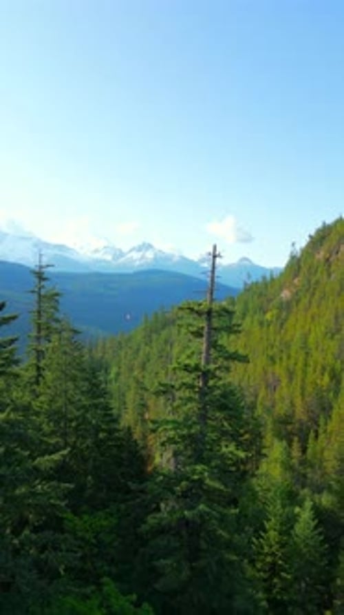 Aerial View of Mountains with Glaciers Near Squamish British Columbia Canada