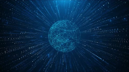 Earth Hologram Futuristic Technology Concept Globe Trading Board Over Digital Infographic Interface