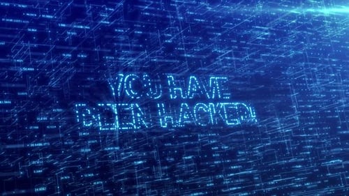 Vous avez été piraté Text Reveal Over Blue Futuristic Technology Background HD