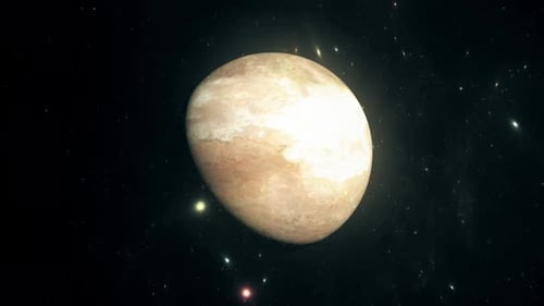 3D Planet Rotation in Cosmic Starfield Background