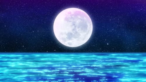 Gran luna llena sobre el océano