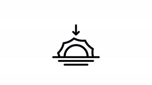 sunset line icon animation