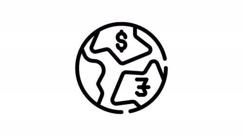 Animated Global Currency and Economy Icon