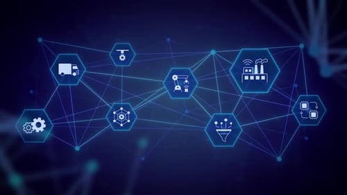 Digital Industrial Network Connections Loop Animation