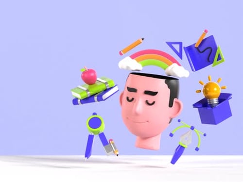 Animated Head with Ideas for Learning and Creative Design