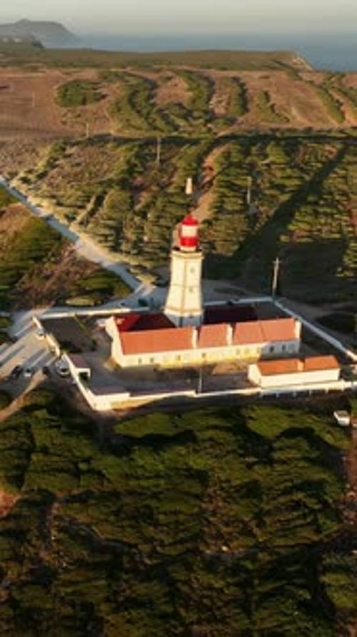 Lighthouse on Cabo Espichel Cape Espichel on Atlantic Ocean