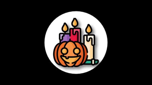 Halloween Candles Icon Animation