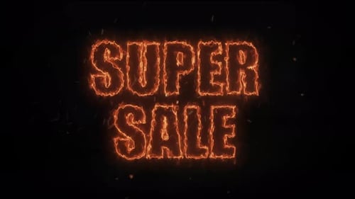 Super Sale Fire Text Reveal