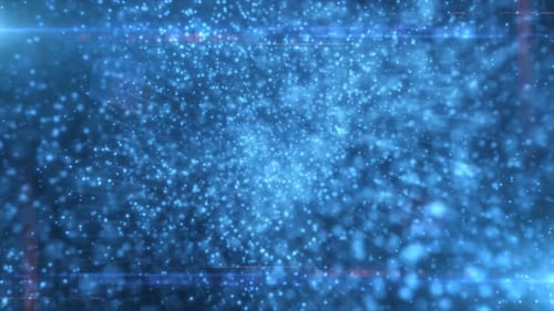 Abstract Blue Particles Flowing Digital Background Animation