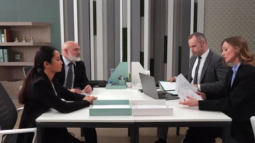 Tense Investors People Trying to Find a Common Language on Meeting