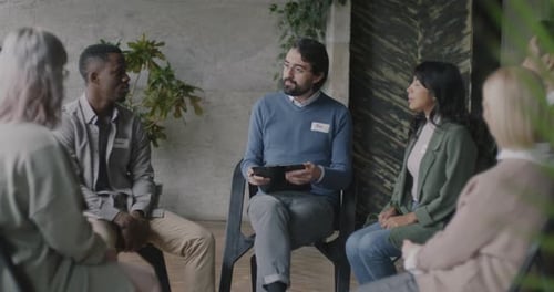 Adults in Group Therapy Talk and Listen