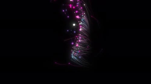 Swirling Colorful Particle Dots and Trails Seamless Loop