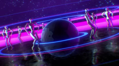 Kosmische Robotertänzer