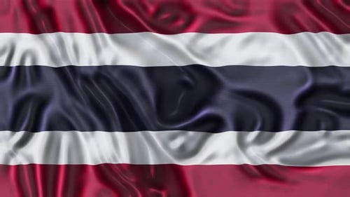 Realistic Waving Thailand Flag Seamless Loop