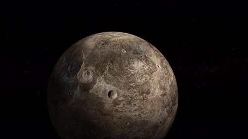 Ceres Fiktive 3D-realistische rotierte Planetenbetrachtung mit Stern