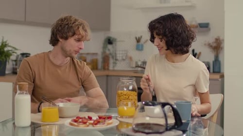 Couple Eating Breakfast