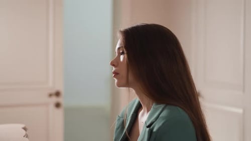 Depressive Woman Stays Alone at Home