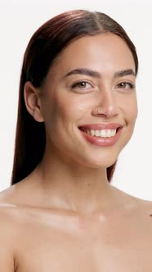 Face, skincare and beauty with woman in studio for dermatology, cosmetology or shine