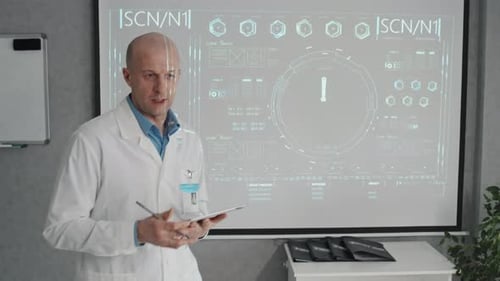 Mature Lecturer Speaking About Treatment Method