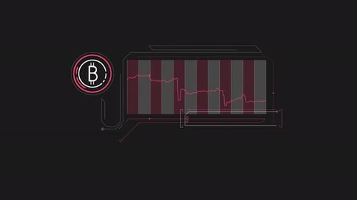 Infografía animada de la caída del precio de Bitcoin en Alpha Channel