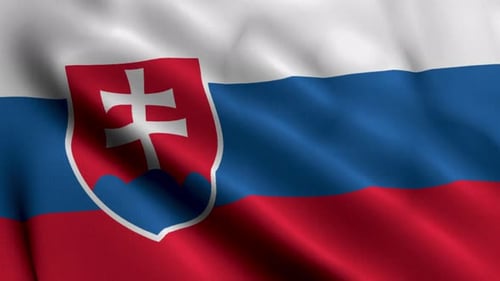 Realistic Waving Flag of Slovakia with Fabric Texture