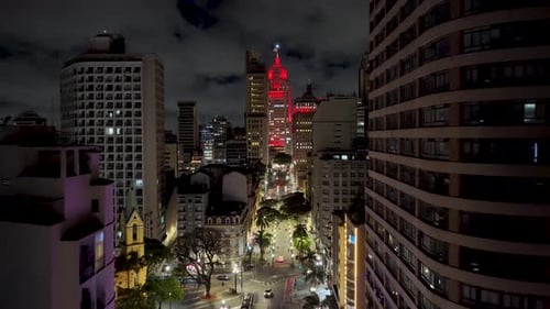 Famoso farol de Santander no centro de São Paulo, Brasil.