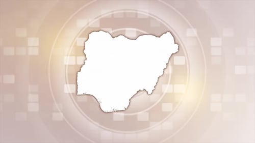 Animated Nigeria Map Outline Reveal with Modern Corporate Background