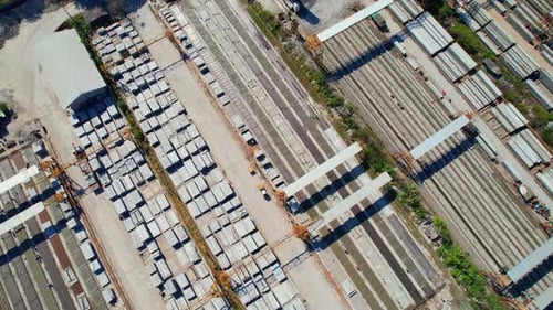 4K: Drohnen fliegen über viele Betonmaterialien